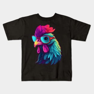 Pop Art Sunglasses Chicken Gifts Funny Chicken Kids T-Shirt